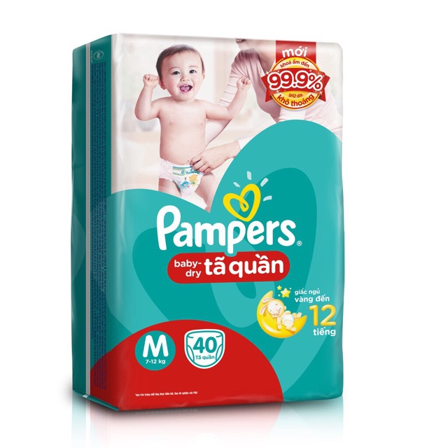 (thêm miếng)Tã Quần Pampers Bịch Tiết Kiệm Đủ Size M40/L36/XL32/XXL28