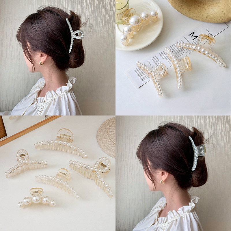 Kẹp Tóc Càng Cua Đính Ngọc Trai Lớn Sang Trọng Thời Trang Cho Nữ 2022