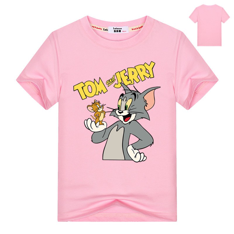 Áo Thun Tay Ngắn In Hình Tom And Jerry Vui Nhộn Cho Bé Trai