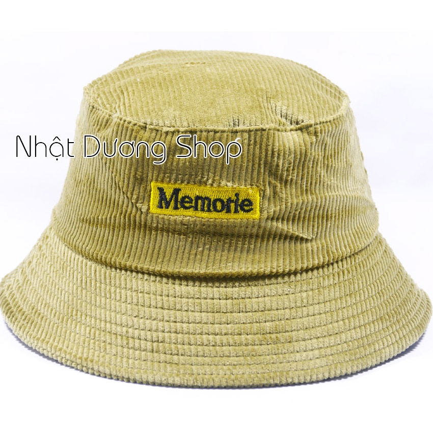 Mũ bucket vành cụp ❤️Nón tai bèo thêu chữ MEMORIE chất nỉ nhung cao cấp form unisex nam nữ 2022