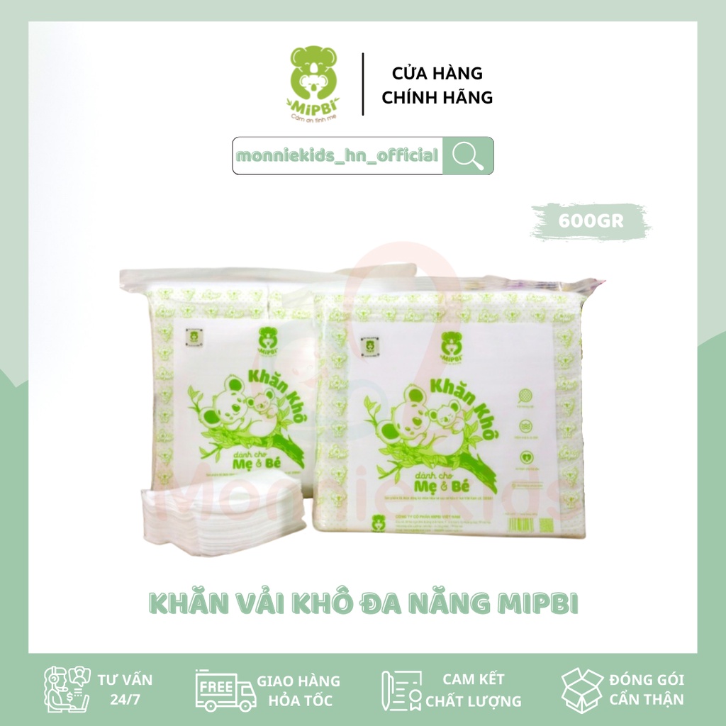 KHĂN VẢI KHÔ ĐA NĂNG MIPBI 600GRAM