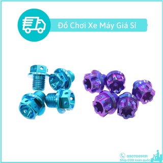 ỐC CHÂN KÍNH GR5 ĐẦU SALAYA TITAN VÀ XANH NGỌC M2 THUẬN HOẶC NGƯỢC