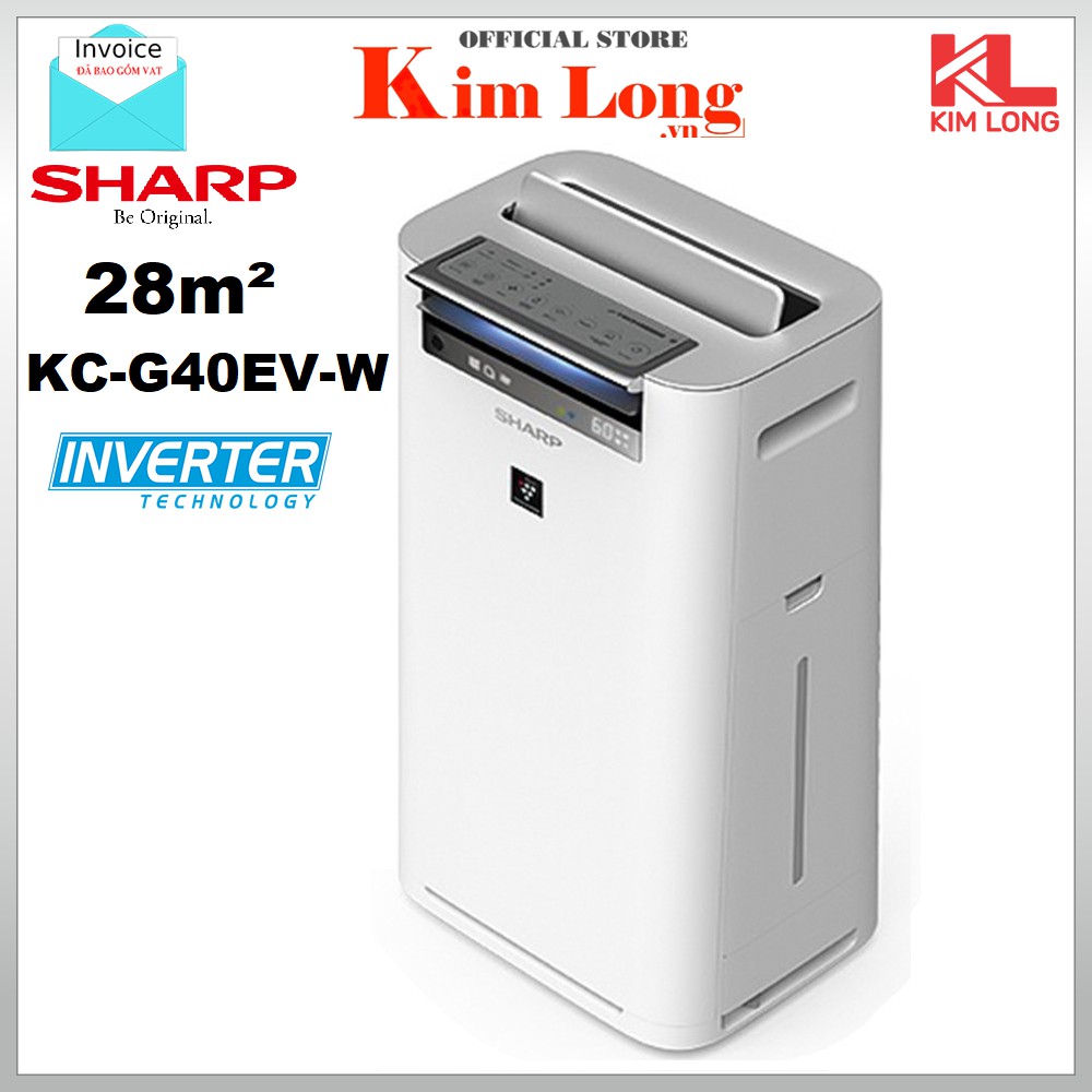 [Mã ELHA22 giảm 5% đơn 300K] Máy lọc không khí và tạo ẩm Sharp KC-G40EV-W Inverter 30m2 - Bảo hành chính hãng 12 tháng