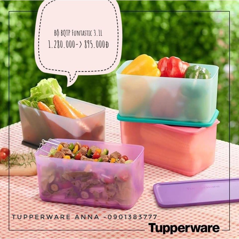 Tupperware Bộ hộp bảo quản thực phẩm ngăn mát Funtastic