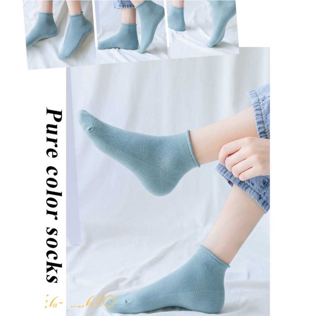 Vớ xoăn nhún màu pastel cổ ngắn