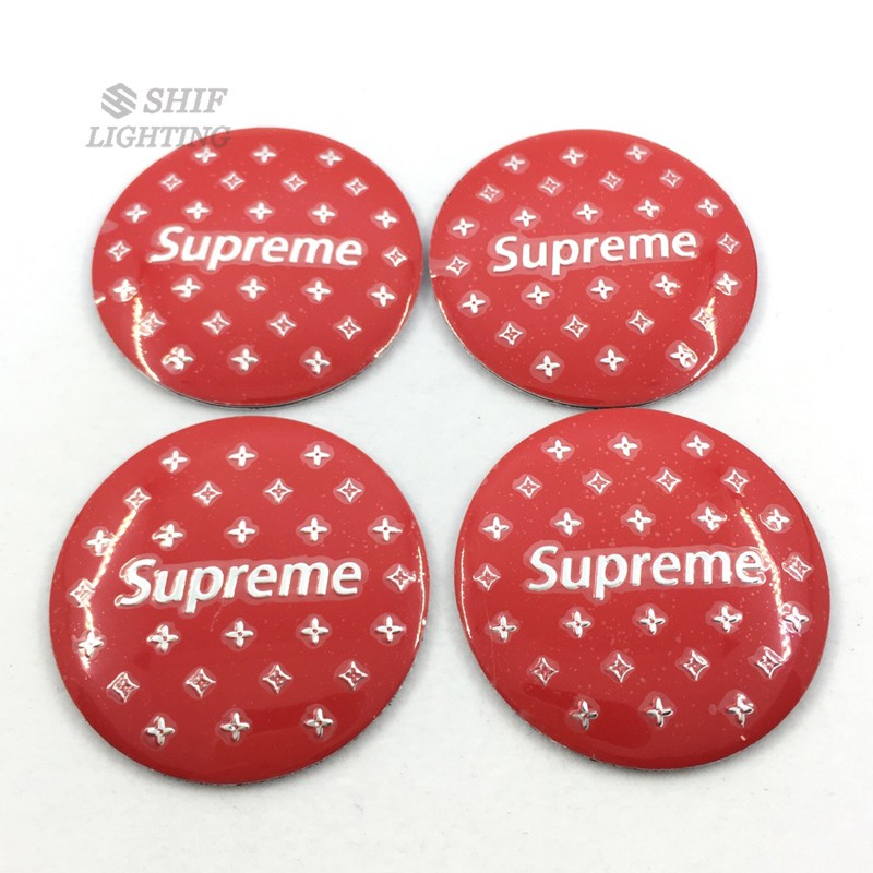 Decal dán mâm xe hơi hình Logo Supreme