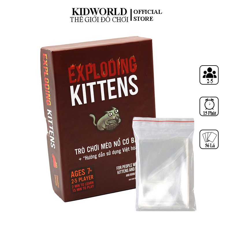 Set Mèo Nổ Exploding Kittens Và Bọc bài (100 bọc)