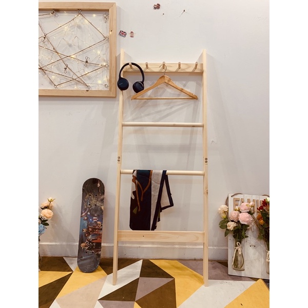 Thang gỗ decor, Kệ chụp hình quần áo thời trang phong cách Hàn Huốc