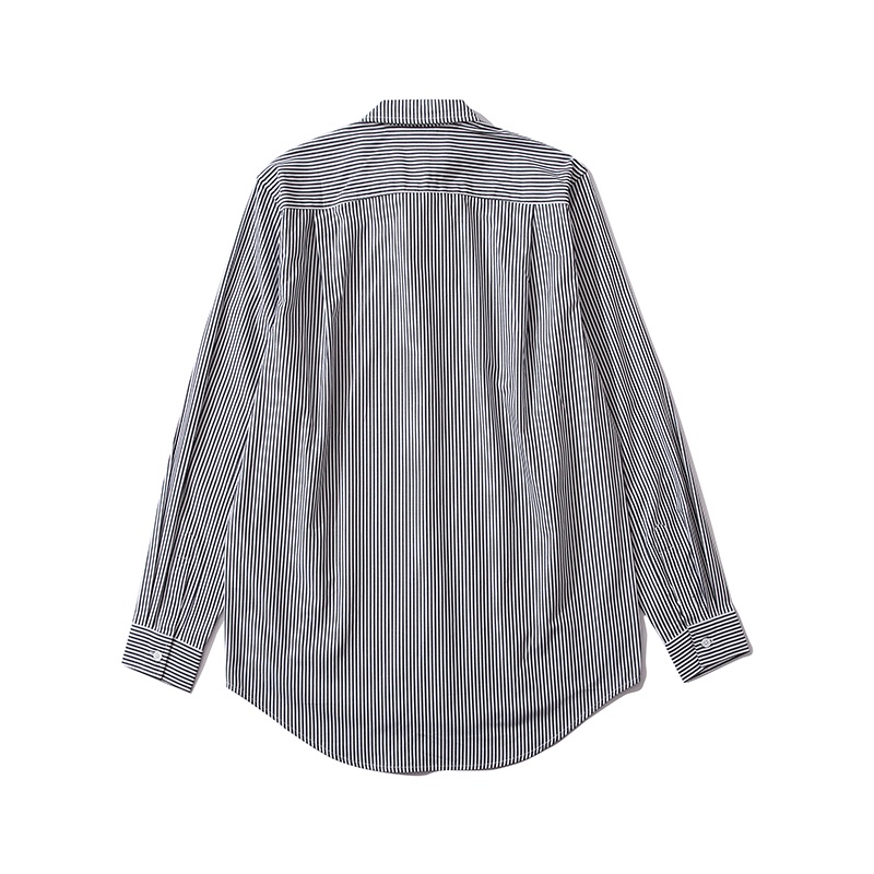 ❤❀  ❤ Áo Sơ Mi Tay Dài Vải Cotton Kẻ Sọc Thêu Hình Trái Tim Thời Trang Cho Các Cặp Đôi