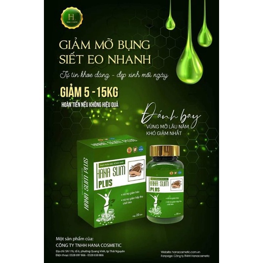 Kẹo Giảm Cân Hana Slim Plus Hộp 5v