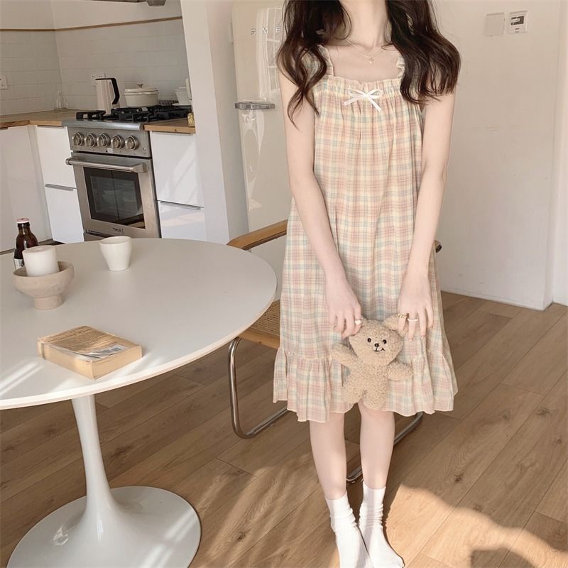 Đầm Ngủ Hai Dây Mỏng Kiểu Dáng Mới Thời Trang Mùa Hè Cho Nữ