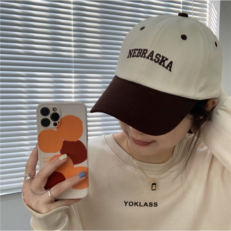 Mũ lưỡi trai thể thao ullzang vải cotton pha màu thời trang cá tính mới