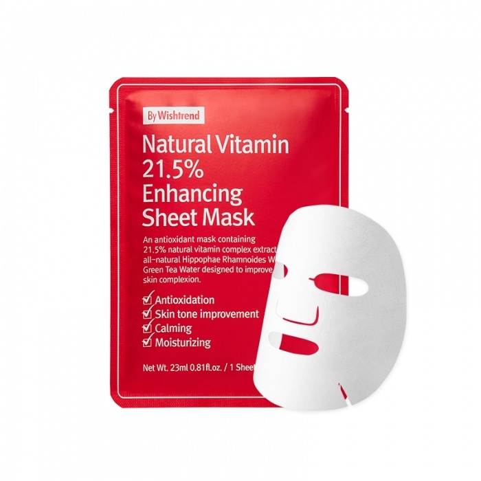 Combo 10 Mặt nạ giấy phục hồi da By Wishtrend Natural Vitamin 21 5 Enhancing Sheet Mask