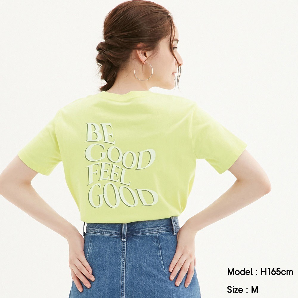 Áo Thun Cotton Nữ Hiệu GU Graphic "Be Good Feel Good" Chính Hãng 100% - GU Shop