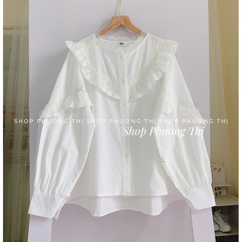 Áo babydoll cánh tiên viền ren tay áo (hình thật/video/sẵn) | BigBuy360 - bigbuy360.vn