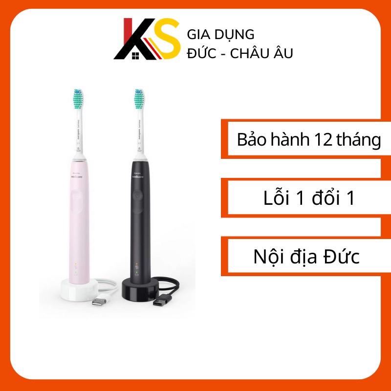 Set 2 bàn chải điện Philips HX3675/15 nhập Đức, công nghệ SmartTimer giúp ngắt nghỉ phù hợp từng vùng