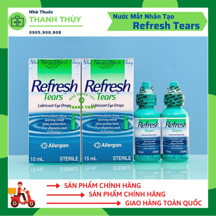 🅼🅰🅳🅴 🅸🅽 🆄🆂🅰Refresh Tears [Chai 15ml] Làm Dịu Nhất Thời Cảm Giác Nóng Rát, Kích Ứng Và Khó Chịu Do Khô Mắt