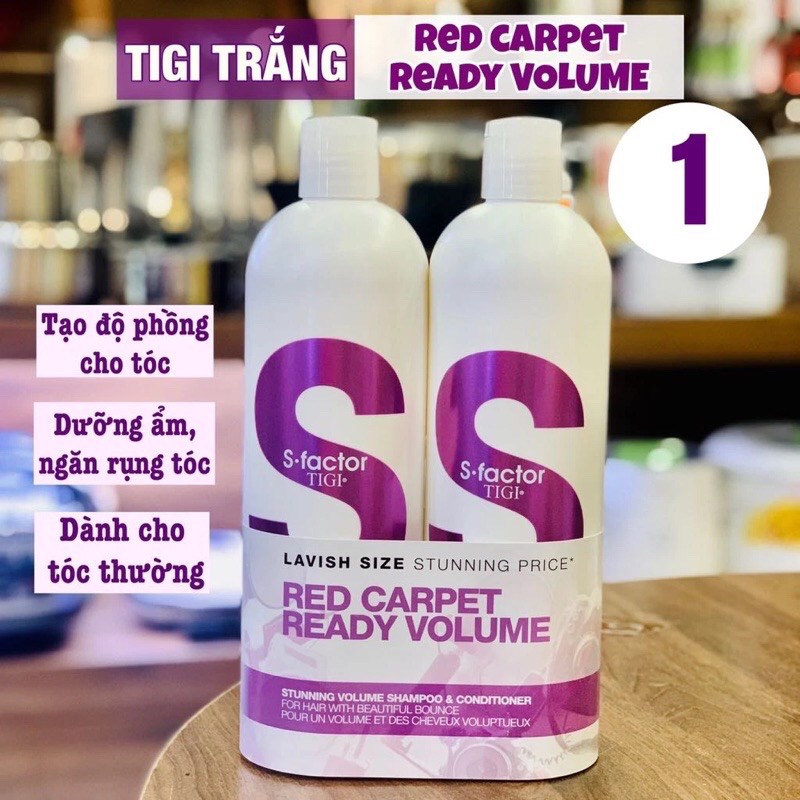 CẶP GỘI XẢ TIGI TRẮNG RED CARPET READY VOLUME CHAI 750ML CHÍNH HÃNG