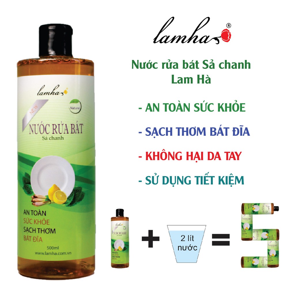 Nước rửa bát Sả Chanh LAMHA 500ml