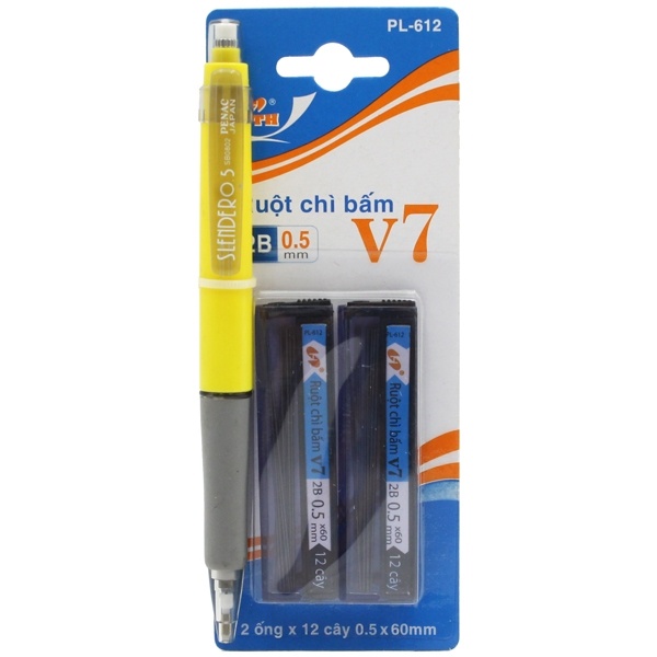 Bộ Bút Chì Bấm 2B 0.5 mm + 2 Hộp Ruột Chì - TTH PL-612 (Mẫu Màu Giao Ngẫu Nhiên)