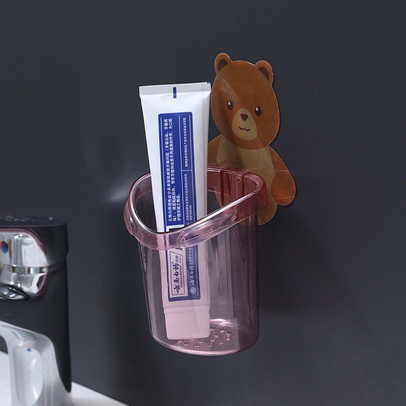 CỐC GẤU ĐỰNG ĐỒ NHÀ TẮM CÓ MIẾNG DÁN TIỆN LỢI