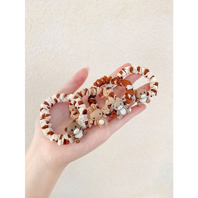 Dây Cột Tóc Co Giãn Hình Gấu/Thỏ Dễ Thương Phong Cách Hàn Quốc Cho Nữ