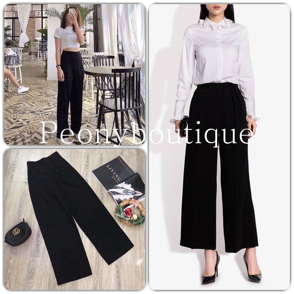 Quần Culottes Khóa Hông [FREESHIP]  Quần suông ống rộng phong cách