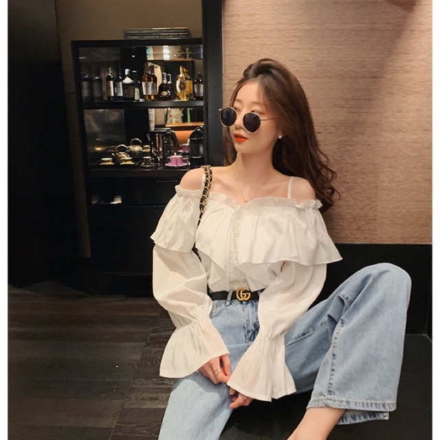 Áo Trắng Trễ Vai