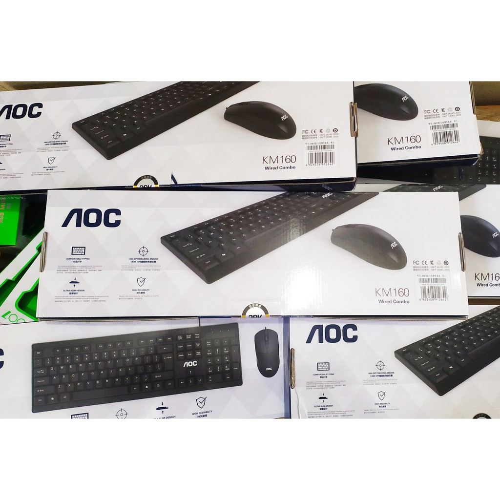 [XẢ KHO] COMBO bàn phím chuột có dây AOC KM160, nhựa chất lượng cao, bền bỉ | BigBuy360 - bigbuy360.vn