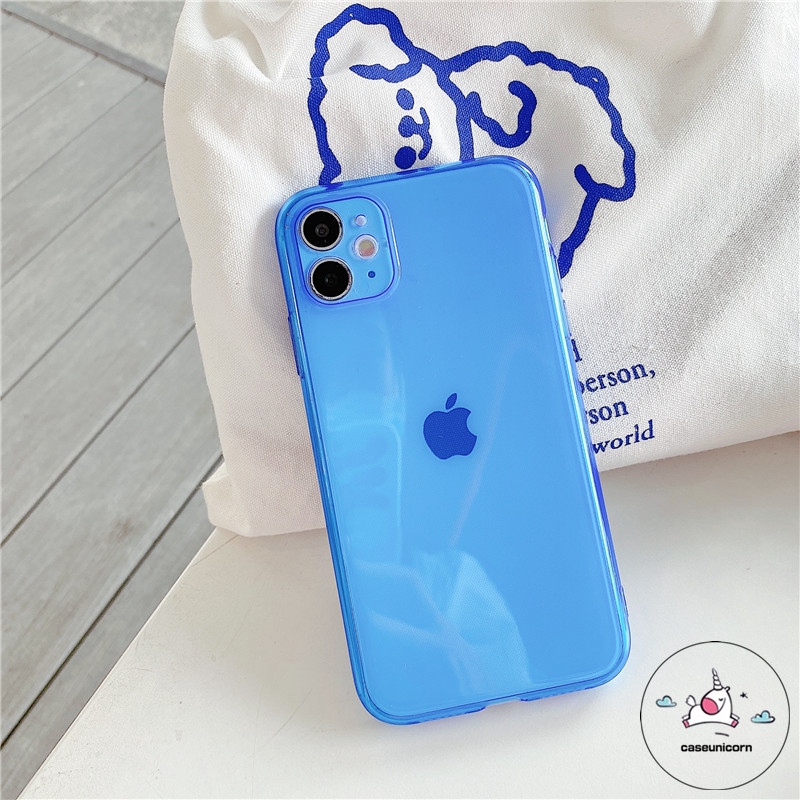 Ốp điện thoại mềm màu trơn dạ quang cho  iPhone SE 7 8 Plus 6 6s Plus 11 Pro Max XR X XS Max