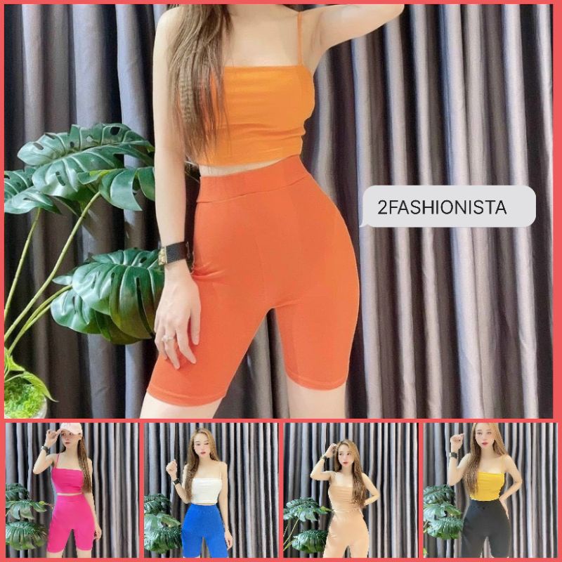 2FASHIONISTA QUẦN Gym Yoga legging lửng đùi borip - freesize &lt; 58kg