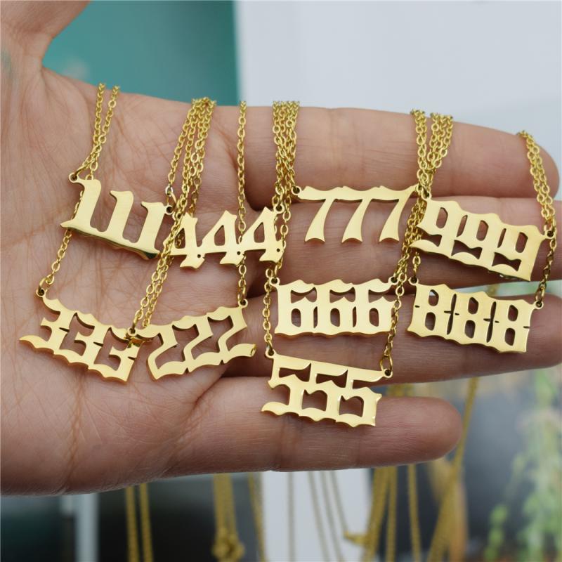 Charms Vòng cổ Mặt Vòng cổ Hình Quỷ / Thiên Thần Bằng Thép Không Gỉ 111 222 333 444 555 777 888 999 666