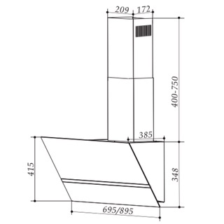 Hút mùi Faster FS 3688SS , Hút mùi Faster fs3688ss, hút mùi kính vát faster fs3688ss , Hút mạnh,êm, thiết kế sang trọng