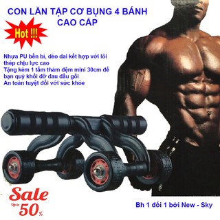 Con Lăn Tập Cơ Bụng 4 Bánh NSK-168 Mẫu Mới 2019, Giúp Giảm Mỡ Và Săn Chắc Vùng Bụng