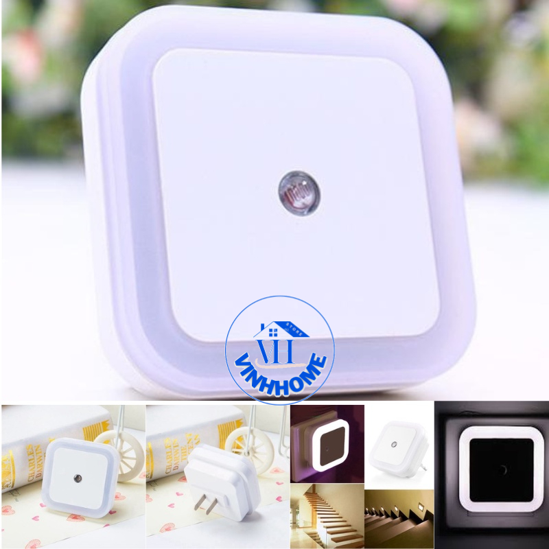 Đèn Ngủ Cảm Biến Ánh Sáng Kiểu Vuông