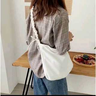 Túi tote đeo chéo dây rút - vải canvas