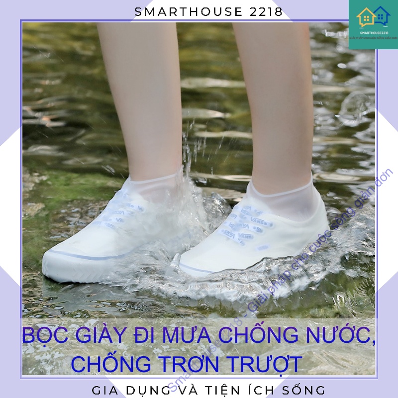 Bọc giày đi mưa chống nước, chống trơn trượt làm bằng silicon cao cấp