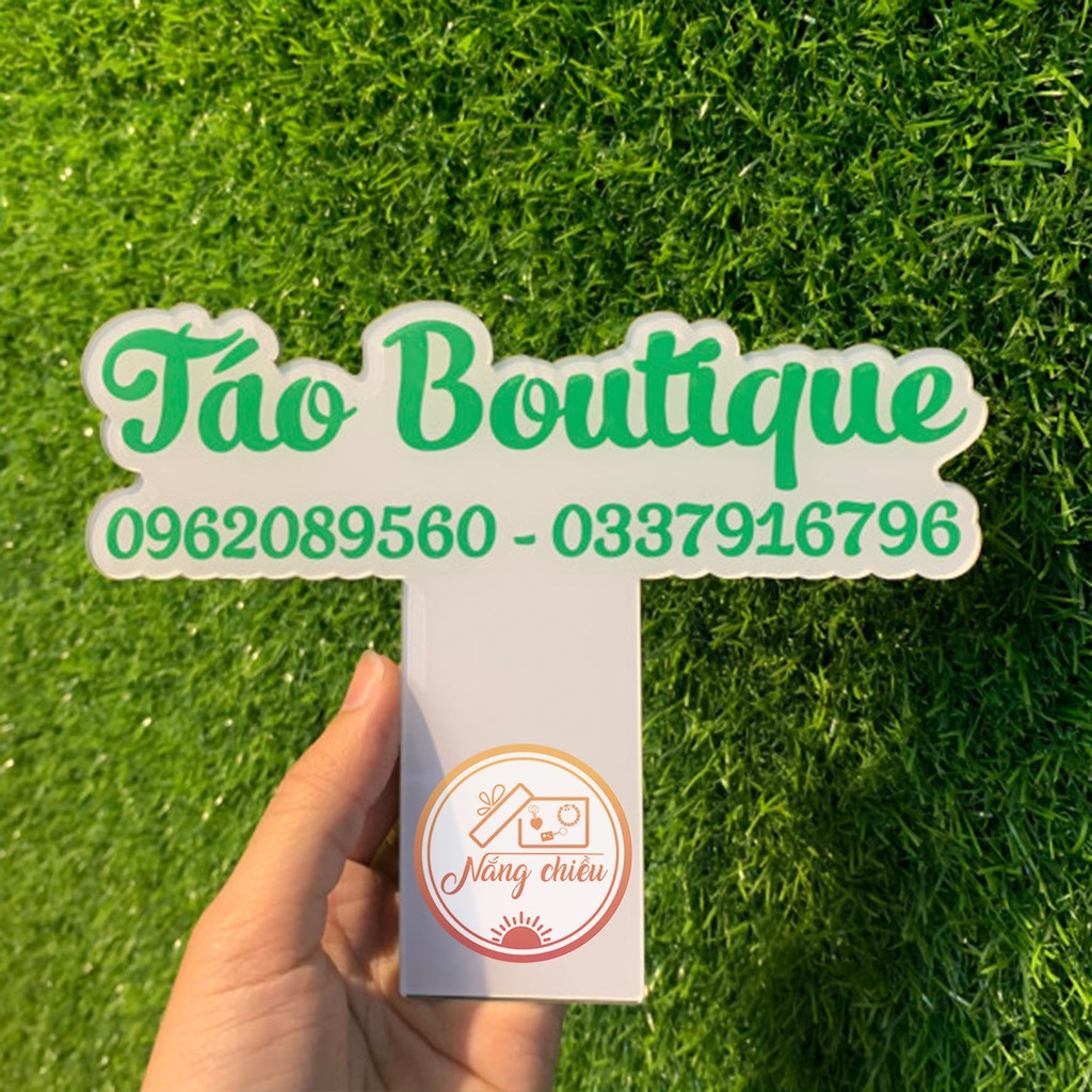 Bảng hiệu mica - Mẫu tay cầm xinh xắn - Free thiết kế - in thông tin theo yêu cầu