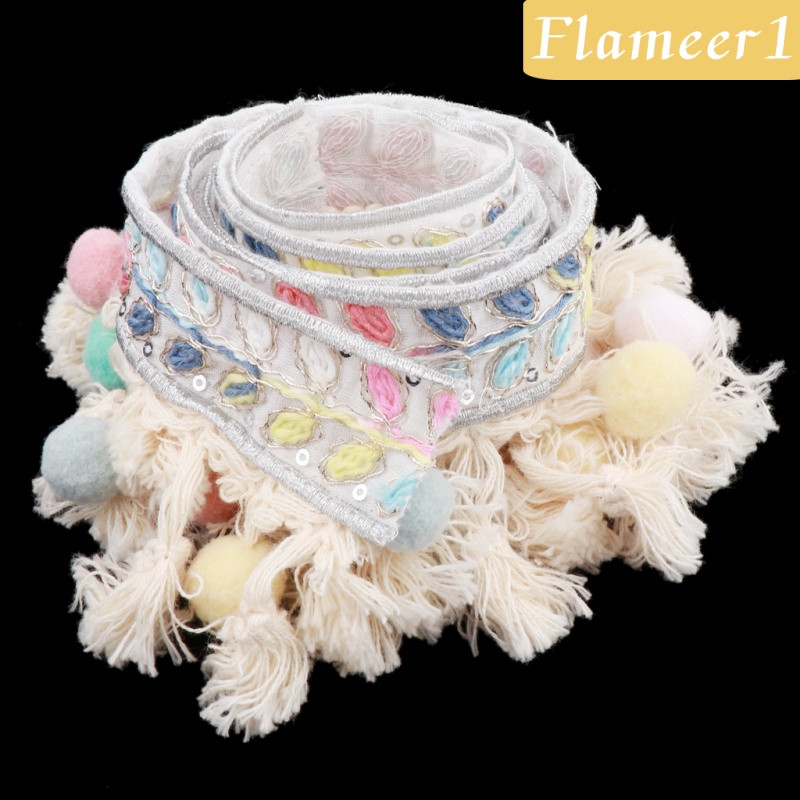 1 Cuộn Dây Ruy Băng Đính Bóng Lông 1yd Boho Dùng Trang Trí Tiệc Diy