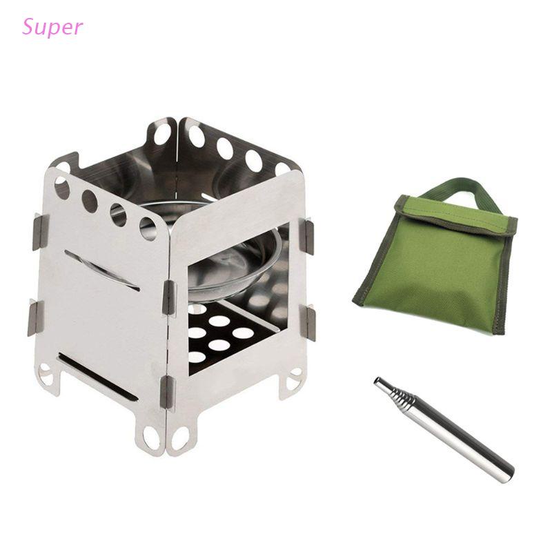 Bếp lò đốt củi bằng thép không gỉ có thể gấp gọn tiện dụng khi đi cắm trại