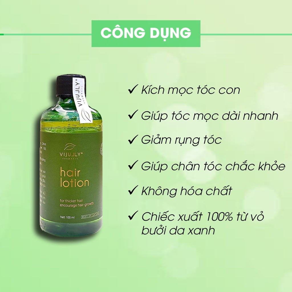 Tinh dầu bưởi xịt mọc tóc, xịt dưỡng tóc hair lotion vijully, Giúp giảm rụng tóc, kích mọc tóc nhanh dài, 100ml