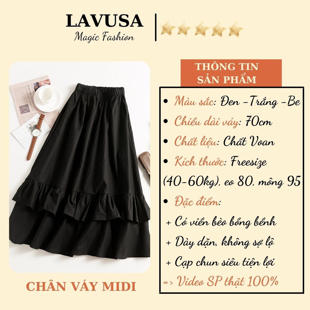 Chân Váy Vạt Bèo 2 Tầng Ulzaang 🦋 Chân Váy Vintage Bánh Bèo LAVUSA