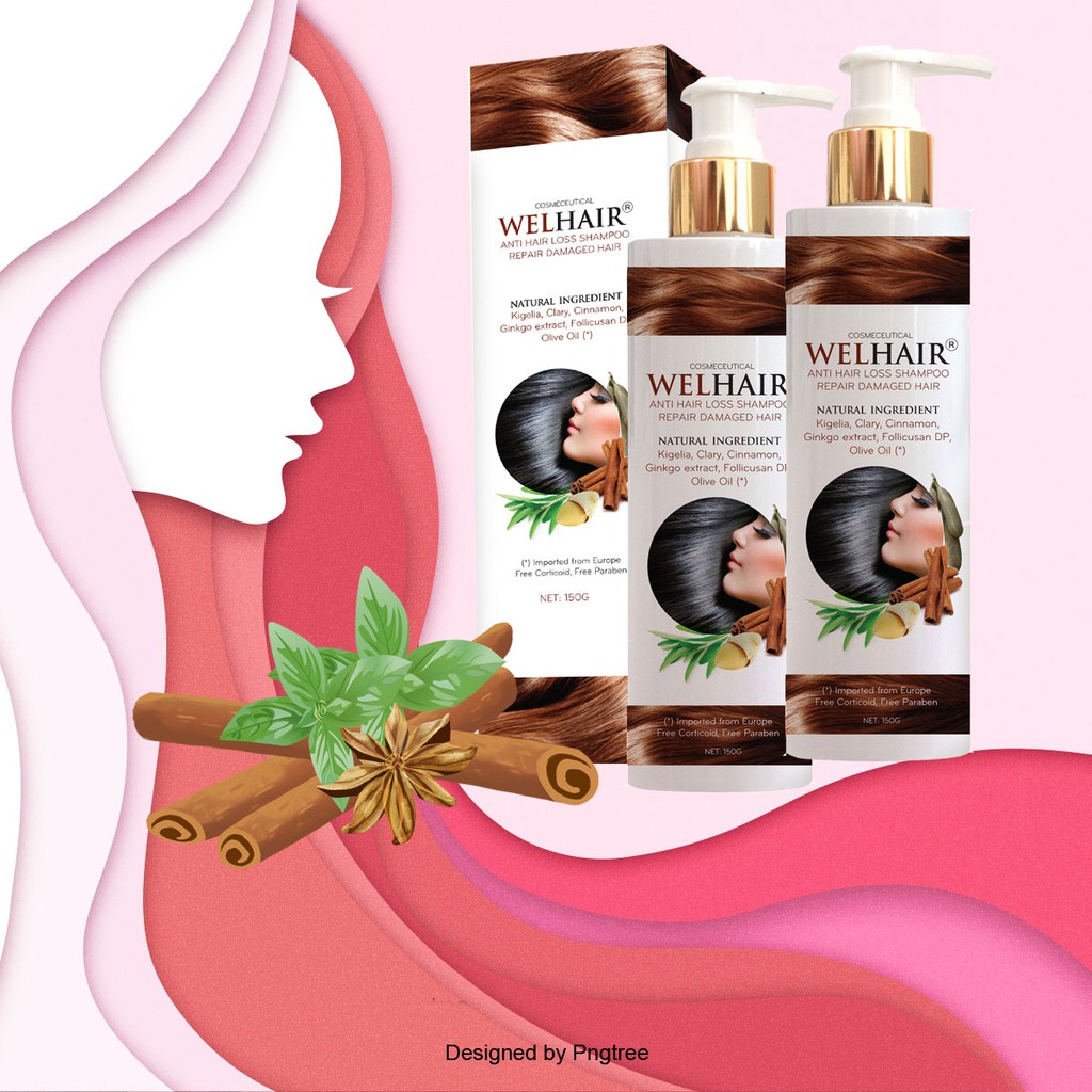 WELHAIR - Dầu gội ngăn rụng tóc, phục hồi hư tổn 150g [Wellhair]