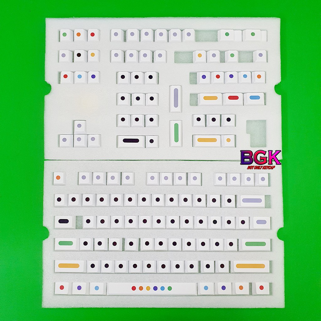 Bộ Keycap DOT Cherry Thick PBT Cherry Profile Dye Sub 128 Nút cân được hầu hết các layout