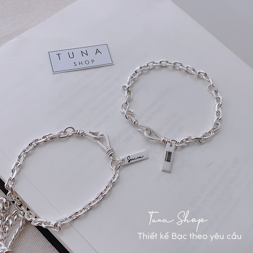 [HÀNG THIẾT KẾ]  Vòng tay đôi Bạc làm theo yêu cầu _𝐀̉𝐧𝐡 + 𝐯𝐢𝐝𝐞𝐨 𝐭𝐡𝐚̣̂𝐭_ TUNA SHOP Trang sức Bạc