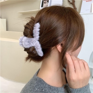 Dành Cho Nữ Cô Gái Thu Đông Hàn Quốc Hairgrip Kích Thước Lớn Lông Thú Giả Vuốt Tóc