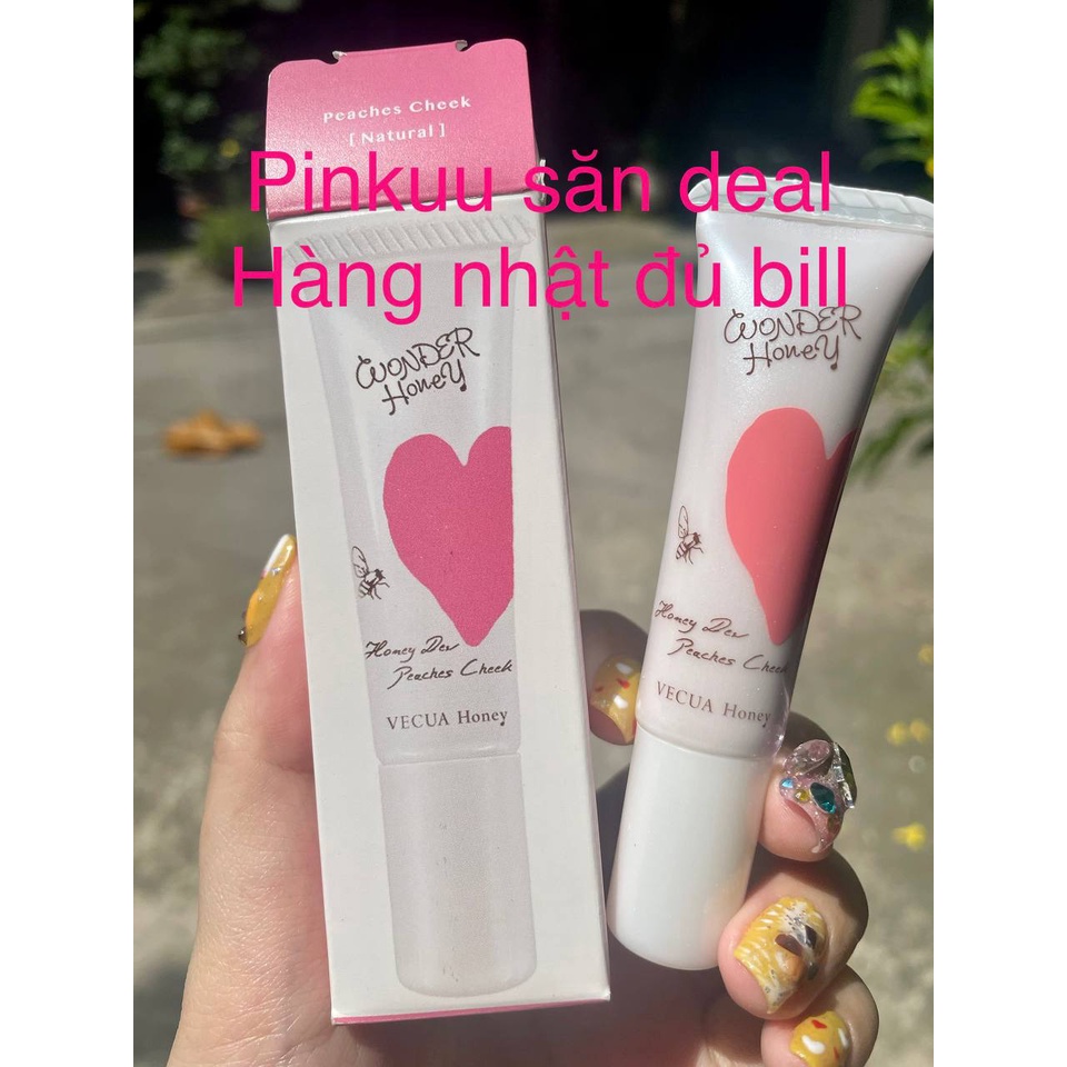 Kem má hồng Vecua Honey nội địa nhật thiên nhiên Honey Dew Peachy Cheek