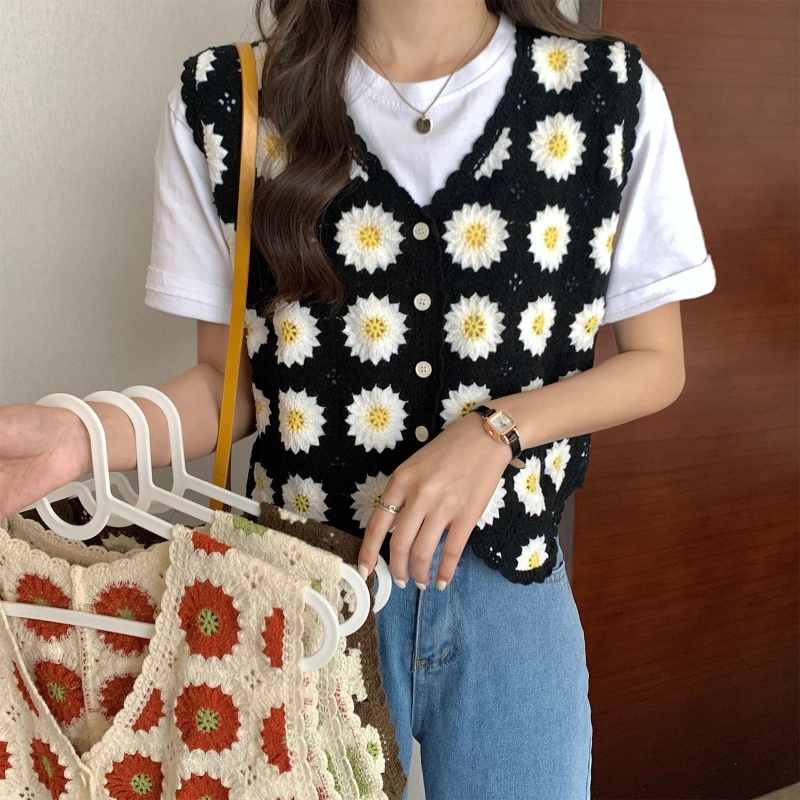 Áo Croptop Len Dệt Kim Sát Nách Thời Trang Mùa Hè Cho Nữ