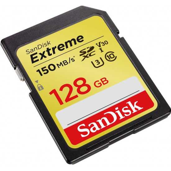 Thẻ nhớ Máy Ảnh SDXC SanDisk Extreme 128GB V30 UHS-I U3 4K 150MB/s - Model 2019 (Vàng