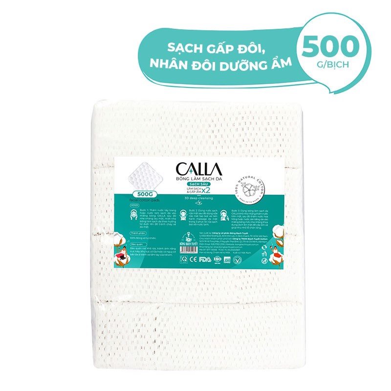Bông Tẩy Trang Làm Sạch Da Bông Bạch Tuyết Calla Mềm Mịn Sạch Sâu 500Gr 1Kg